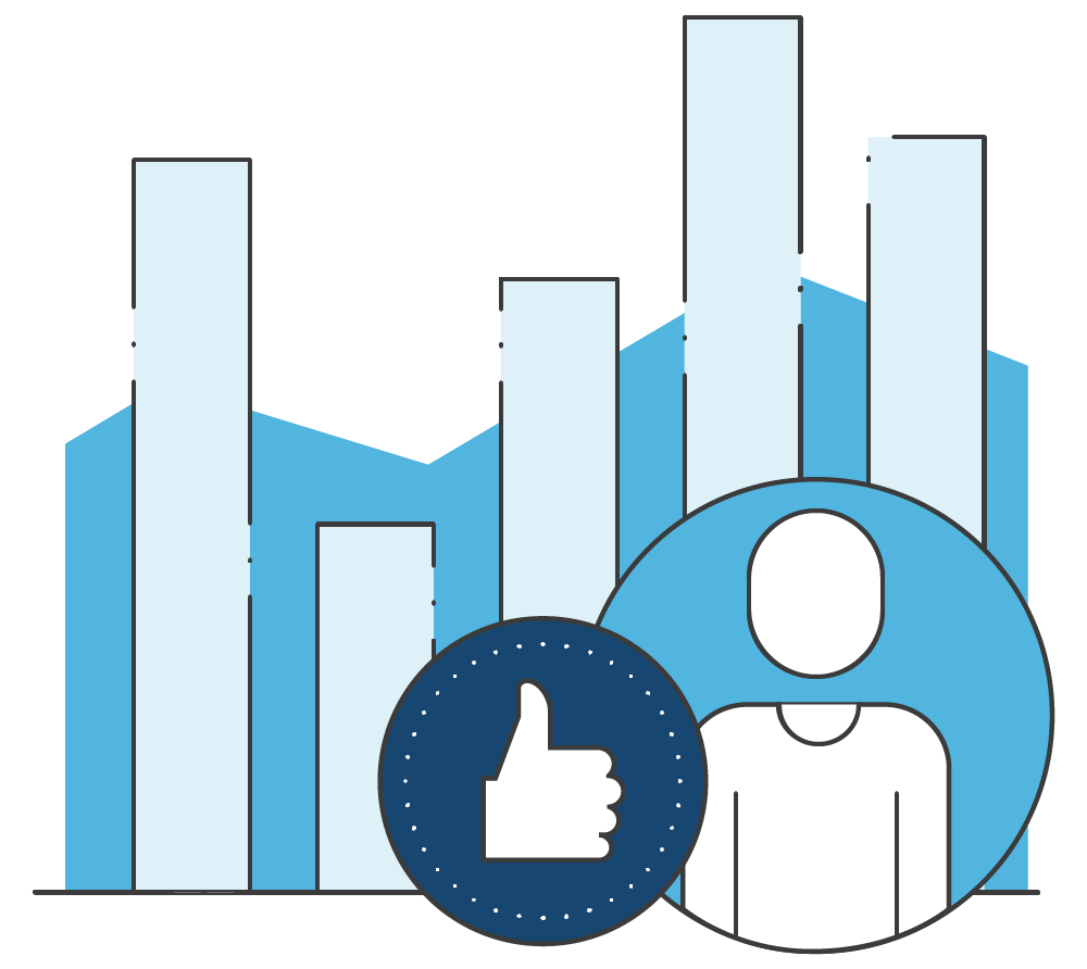 Illustrated partners  bar graph graphic